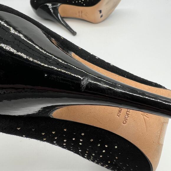 GIUSEPPE ZANOTTI Rhinestone Heels Womens 37 Black Scarpe Nero Strass Court Pump - Picture 10 of 12